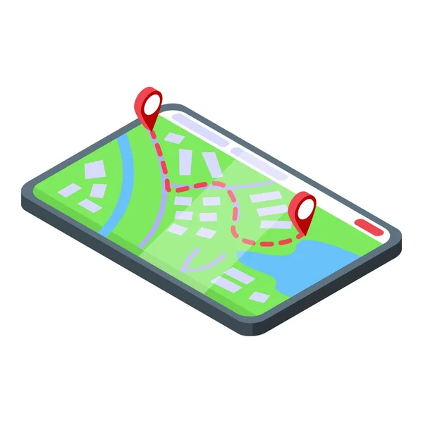 Levering online route pictogram isometrische vector. Snelle snelheid — Stockvector