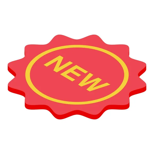 Nouveau prix icône badge vecteur isométrique. Étiquette rabais — Image vectorielle