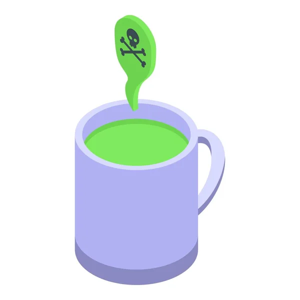 Taza problema icono vector isométrico. Vértigo mareado — Vector de stock