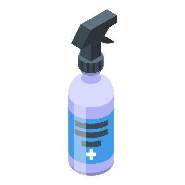 Tıbbi sprey ikonu izometrik vektörü. Şişe sağlığı