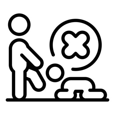 Çocuk istismarı ikonu ana hatları vektörü. Okul kabadayısı