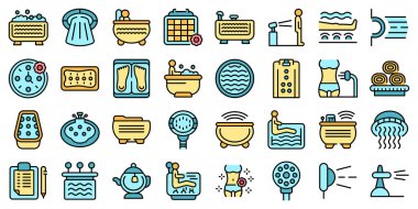 Hidromasaj simgeleri vektörü düzleştirin