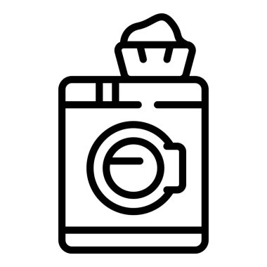 Ev yıkama makinesi ikonu ana hatları vektörü. Ev servisi