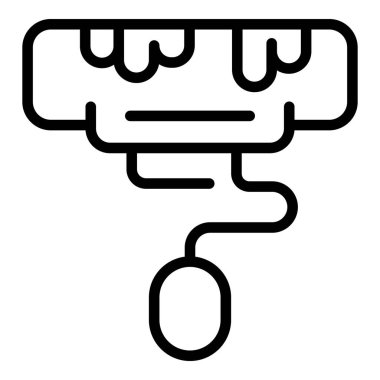 Klima temiz ikon ana hatları vektörü. Ev servisi