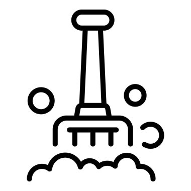 Temizleme ikonu ana hatları vektörü. Ev servisi