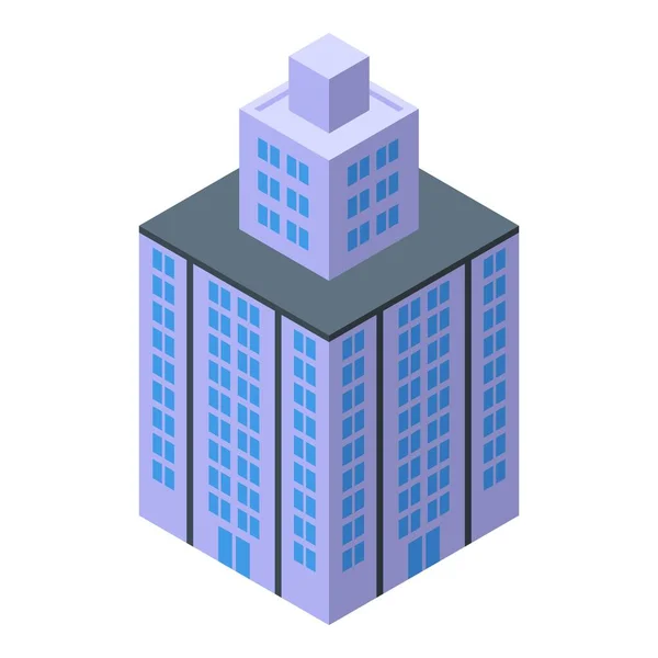 Padló többszintes épület ikon izometrikus vektor. Városrész — Stock Vector