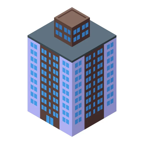 立面多层建筑图标等距矢量.城市住房 — 图库矢量图片