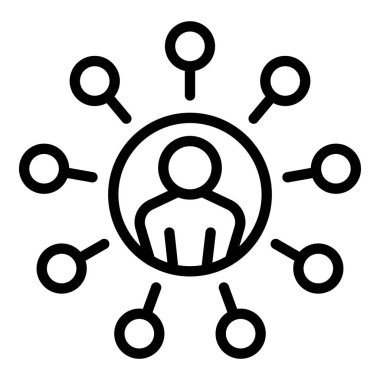 Konferans grubu simgesi ana hatları vektörü. Video çevrimiçi