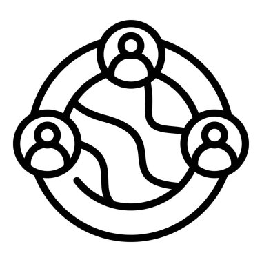 Genel konferans ikonu ana hatları vektörü. Çevrimiçi grup