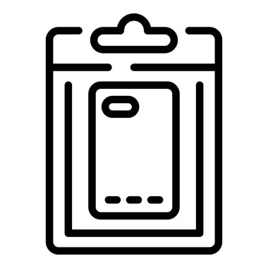 Yeni akıllı telefon kutusu simgesi ana hatlı vektör. Mobil kapak
