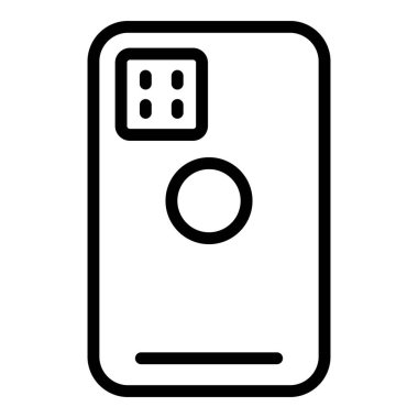 Akıllı telefon kutusu ikon ana hatları vektörü. Mobil kapak