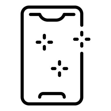 Telefon cam ikonu ana hat vektörünü bırak. Akıllı telefon çantası