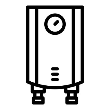 Sıcak gaz kazanı ikonu ana hatları vektörü. Ev ısıtıcısı