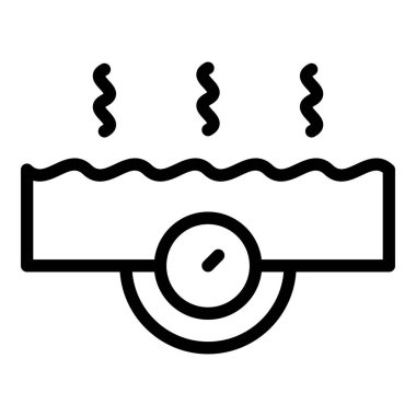 Gaz kazanının ikon ana hatları vektörü. Ev suyu