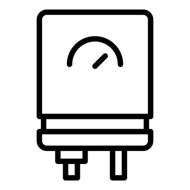 Gaz kazan ekipmanı ikon ana hatları vektörü. Sistem enerjisi