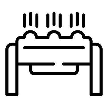 Çiftlik püskürtme ikonu ana hatları vektörü. Su sistemi