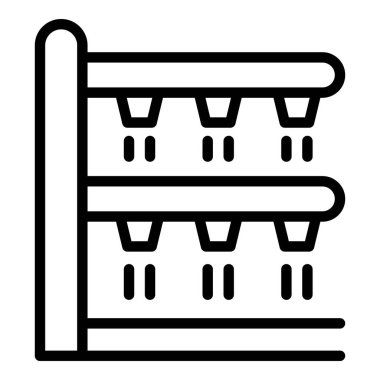 Sahne sulama sistemi simgesi ana hatları vektörü. Bahçe damlası
