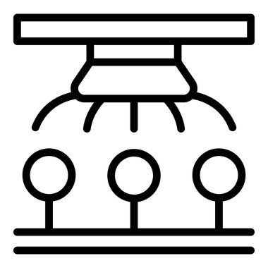 Bahçe su sistemi ikonu ana hatları vektörü. Otomatik çiftlik