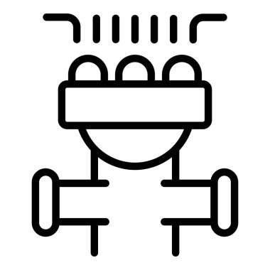 Akıllı sulama simgesi ana hat vektörü. Su damlası