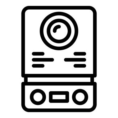 Video dahili iletişim giriş simgesi ana hatları vektörü. Kapı sistemi