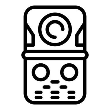 Video dahili iletişim monitörü ikon ana hatları vektörü. Kapı sistemi