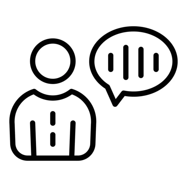 Groepsspreker pictogram schets vector. Online communicatie — Stockvector