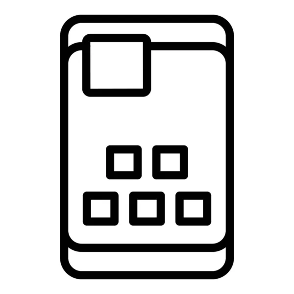 Caso de teléfono resistente icono contorno vector. Dispositivo de protección — Vector de stock