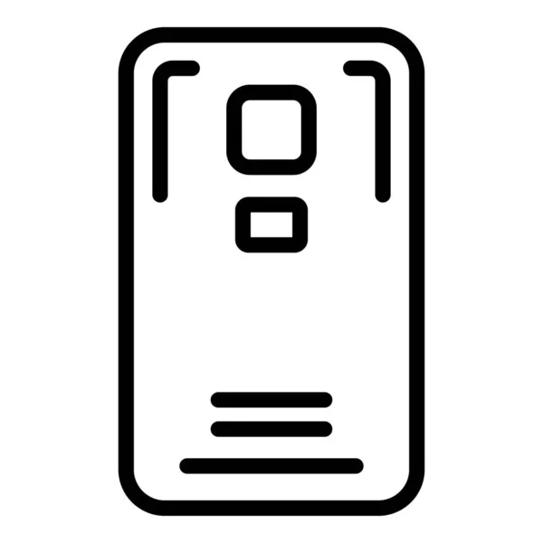 Bouclier téléphone cas icône contour vecteur. Couverture mobile — Image vectorielle