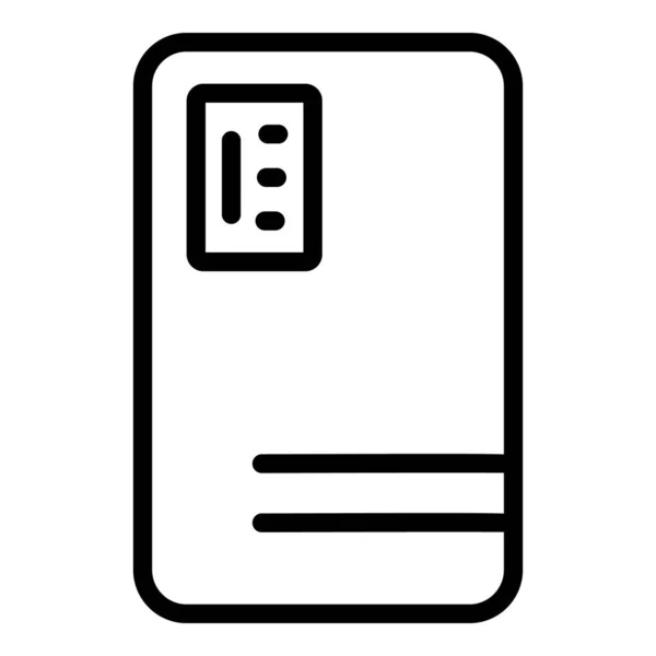 Vecteur de contour d'icône de téléphone en plastique. Couverture mobile — Image vectorielle