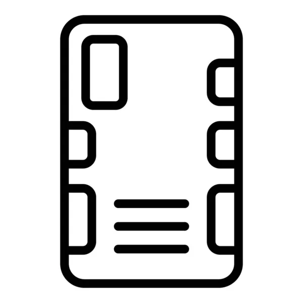 Teléfono caso icono contorno vector. Cubierta del teléfono — Vector de stock