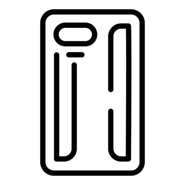 Pantalla smartphone caso icono contorno vector. Cubierta del teléfono — Vector de stock