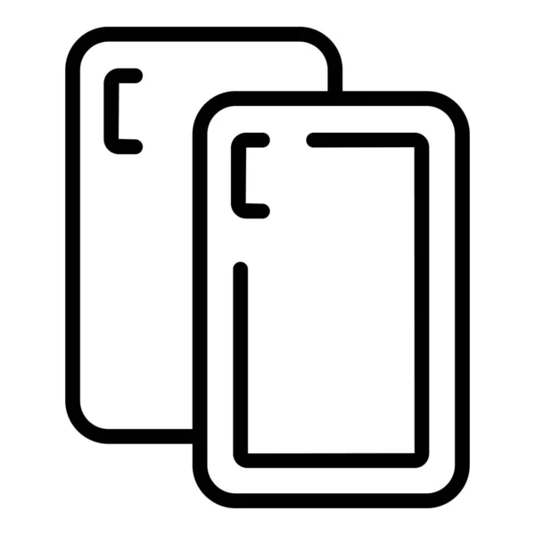 Вектор контура иконки смартфона. Мобильный телефон — стоковый вектор
