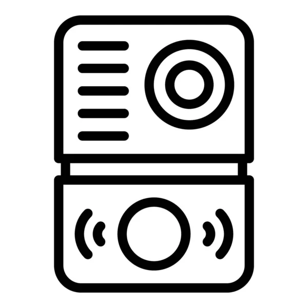 Interphone vidéo accessoires icône contour vecteur. Panneau d'alarme — Image vectorielle