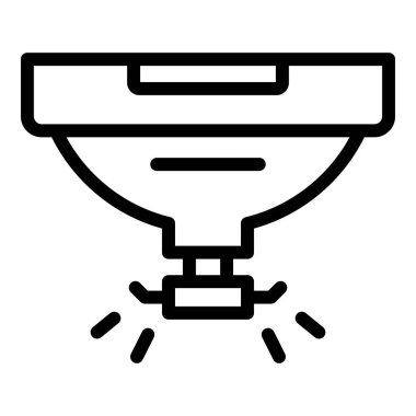 Güvenlik duman dedektörü ikon ana hatları vektörü. Ateş sensörü