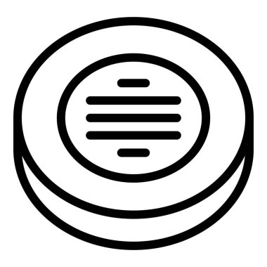 Anahtar duman dedektörü ikon ana hatları vektörü. Alarm sensörü