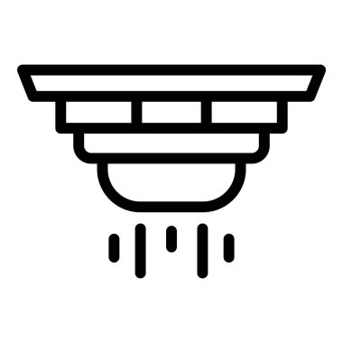 Yangın geçirmez duman dedektörü ikon ana hatları vektörü. Yangın alarmı