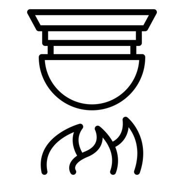 Göz duman dedektörü ikon ana hatları vektörü. Ev denetimi