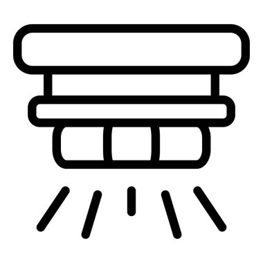 Duman dedektörü ikon ana hatları vektörü. Yangın alarmı.