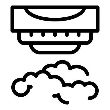 Gizlilik duman dedektörü ikon ana hatları vektörü. Ateş sensörü