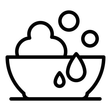 Köpük kabı ikonu ana hatları vektörü. Sıvı deterjan