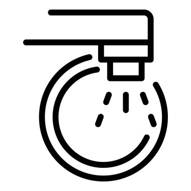 Su temizleme ikonu ana hatları vektörü. Sıvı şişe