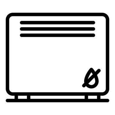 Isı radyatörü simgesi ana hat vektörü. Ev ısıtması