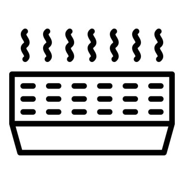 Ofis ısıtıcısı ikon ana hatları vektörü. Elektrikli radyatör