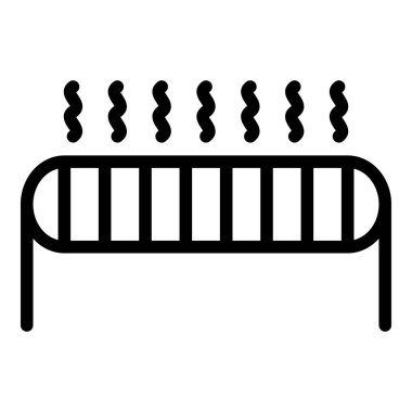 Isıtma ikonu ana hat vektörü. Isıtıcı elektriği