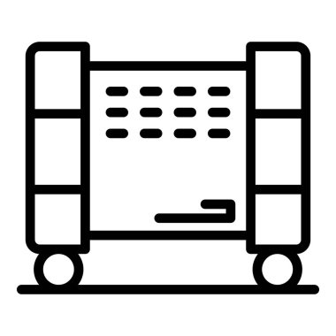 Ilık radyatör ikonu ana hatları vektörü. Isıtıcı taşıyıcı