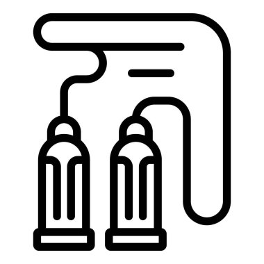 İp simgesi ana hat vektörünü atla. Spor malzemeleri.