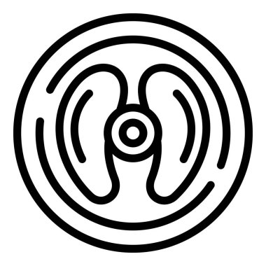 Spor dairesi ikonu ana hatları vektörü. Fitness egzersizi