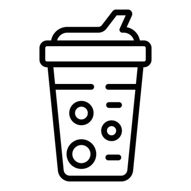 Spor kokteyl ikonu ana hatları vektörü. Jimnastik.