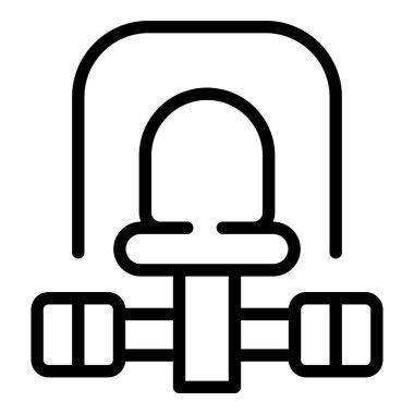 Bacak jimnastik aletleri ikonu ana hatları vektörü. Fitness egzersizi