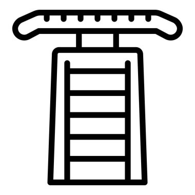 Jimnastik salonu simgesi ana hatlı vektör. Egzersiz fitness